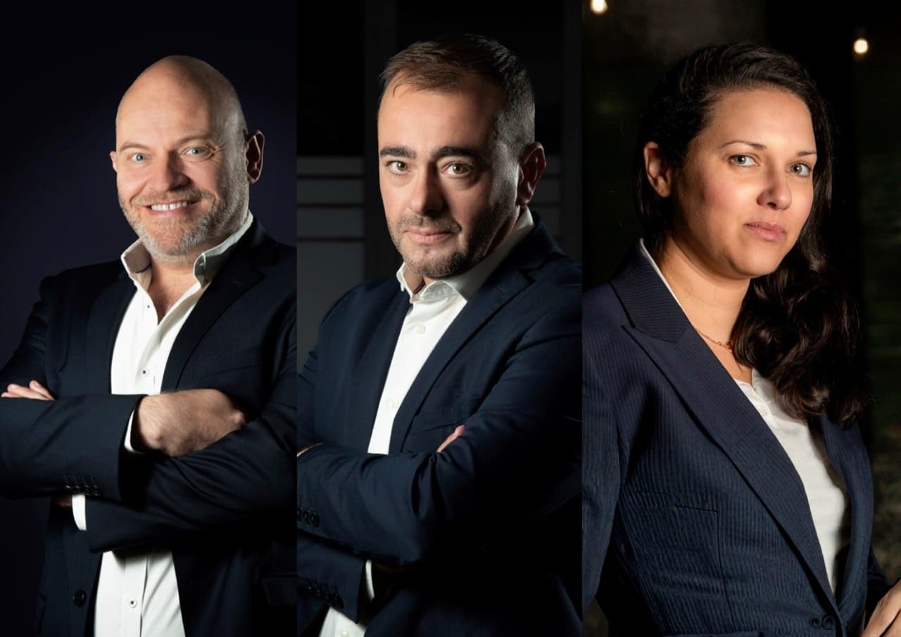 Les associés du cabinet Dexium Avocats : Alexis Baumann, Olivier Firtion et Raja Khamis